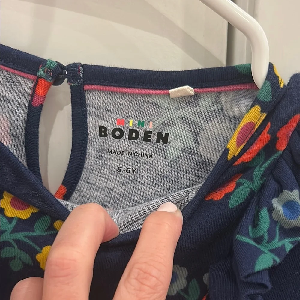 Biden Girls Dress Navy with Multicolor Flowers - Picture 3 of 3